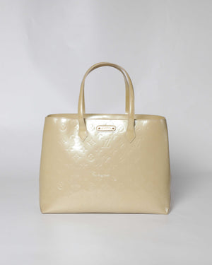 Louis Vuitton White Monogram Vernis Leather Wilshire MM Tote Bag-2