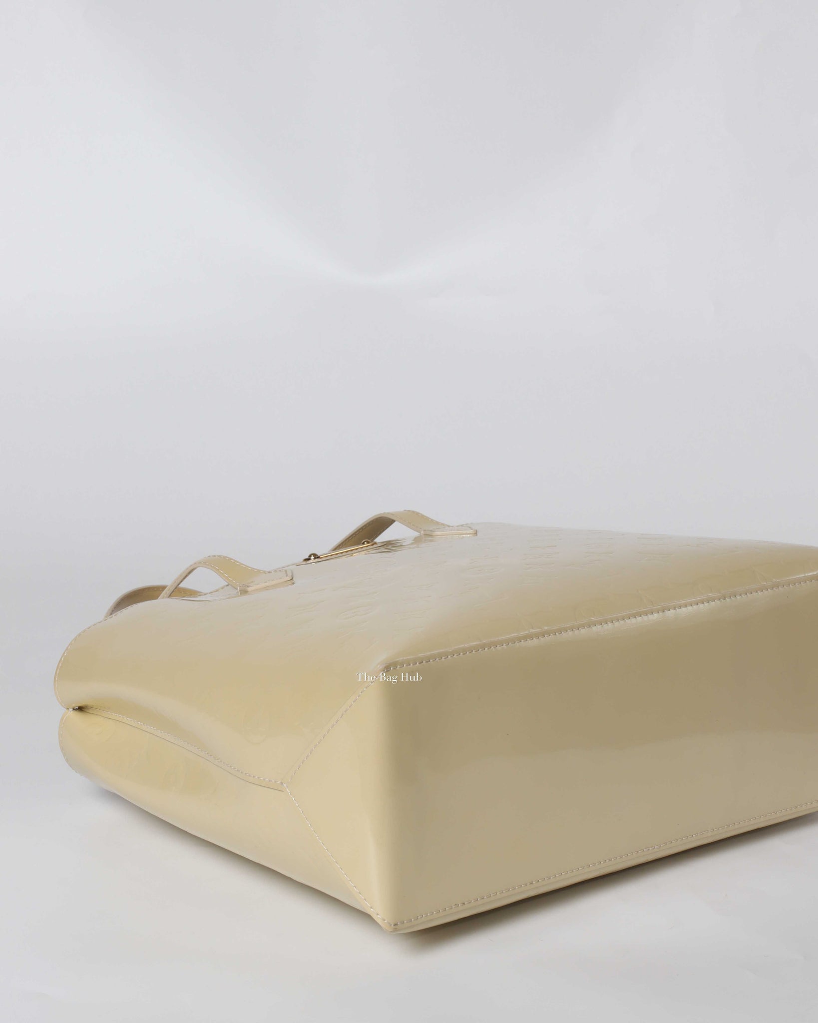 Louis Vuitton White Monogram Vernis Leather Wilshire MM Tote Bag-7