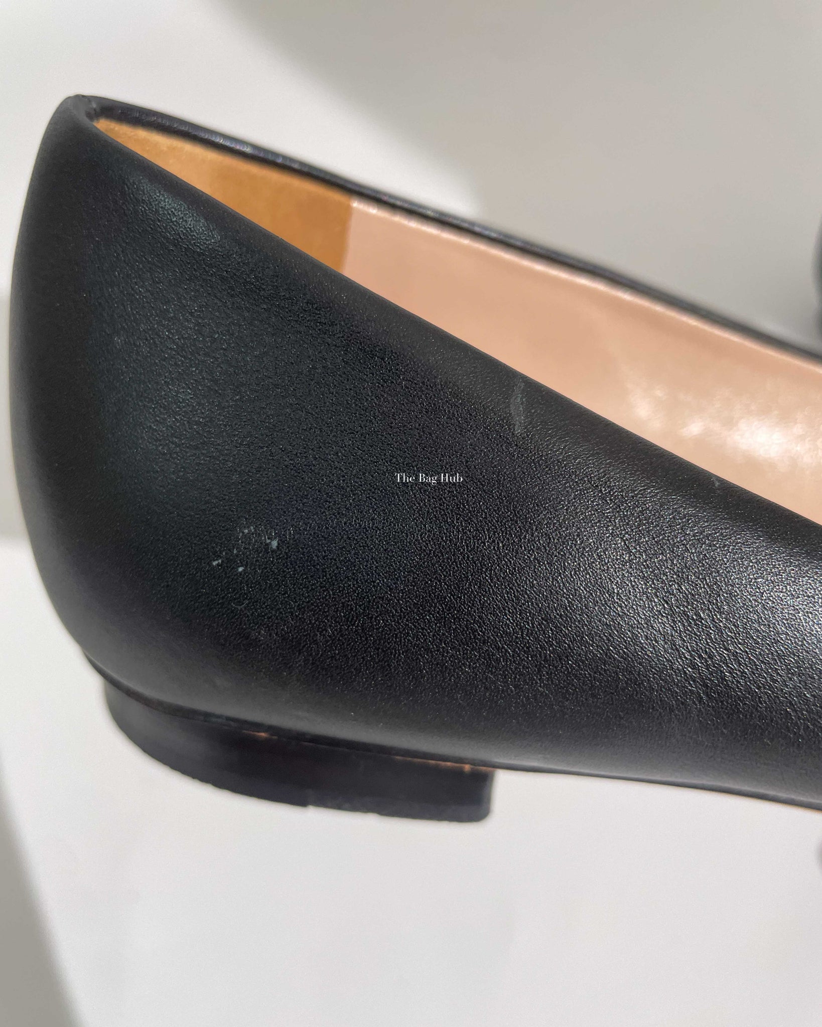 Gucci Black Calfskin Horsebit Ballet Flats Size 36.5