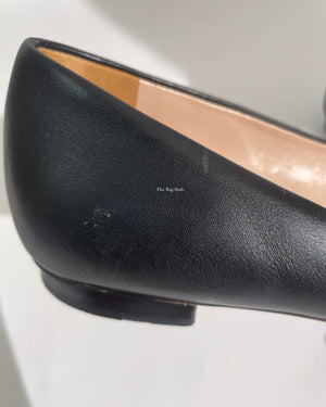 Gucci Black Calfskin Horsebit Ballet Flats Size 36.5