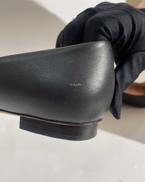 Gucci Black Calfskin Horsebit Ballet Flats Size 36.5