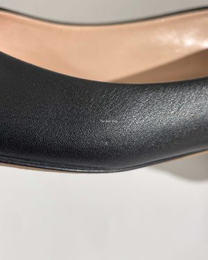 Gucci Black Calfskin Horsebit Ballet Flats Size 36.5