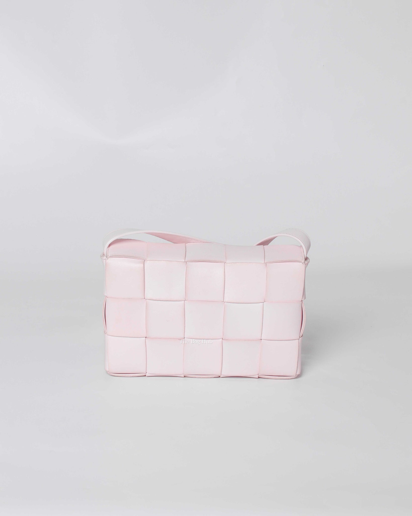 Bottega Veneta Light Pink Intrecciato Leather Medium Cassette Shoulder Bag