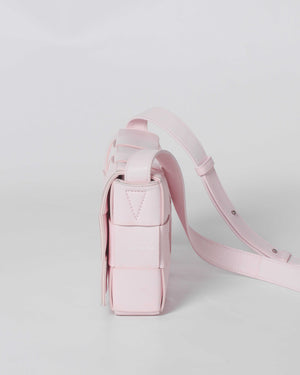 Bottega Veneta Light Pink Intrecciato Leather Medium Cassette Shoulder Bag