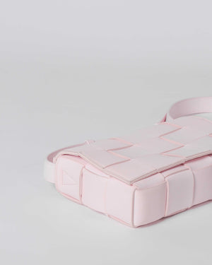 Bottega Veneta Light Pink Intrecciato Leather Medium Cassette Shoulder Bag