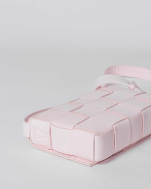 Bottega Veneta Light Pink Intrecciato Leather Medium Cassette Shoulder Bag