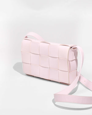 Bottega Veneta Light Pink Intrecciato Leather Medium Cassette Shoulder Bag