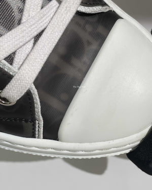 Dior Black/White Oblique Canvas Transparent B23 Low Top Sneakers Size 44-13