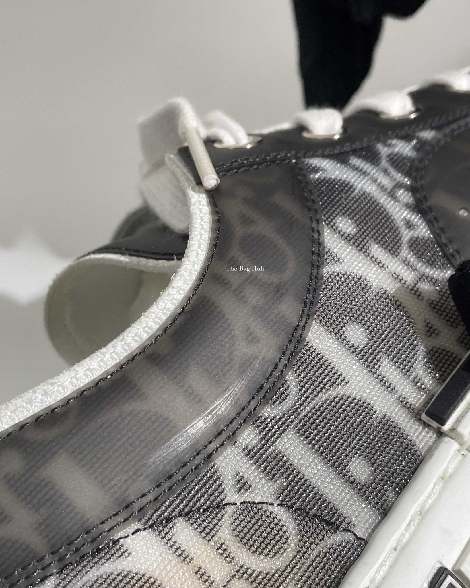 Dior Black/White Oblique Canvas Transparent B23 Low Top Sneakers Size 44-17