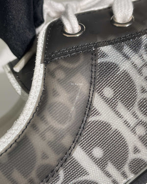 Dior Black/White Oblique Canvas Transparent B23 Low Top Sneakers Size 44-18