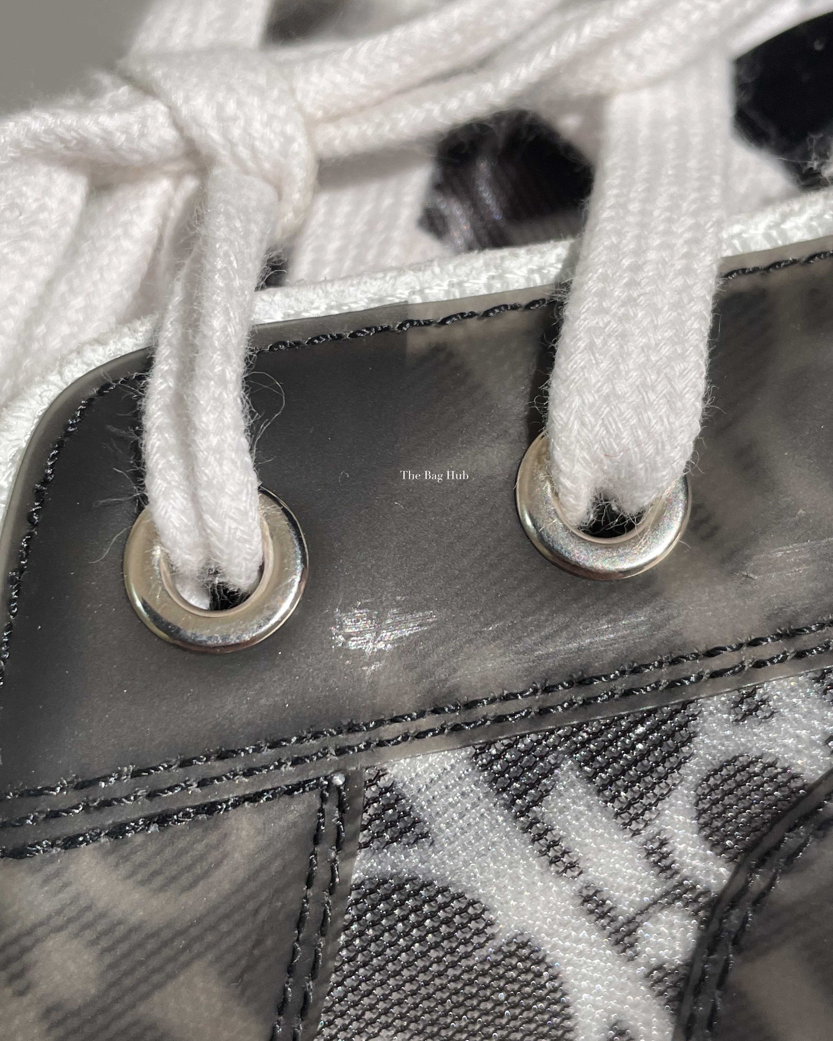 Dior Black/White Oblique Canvas Transparent B23 Low Top Sneakers Size 44-19
