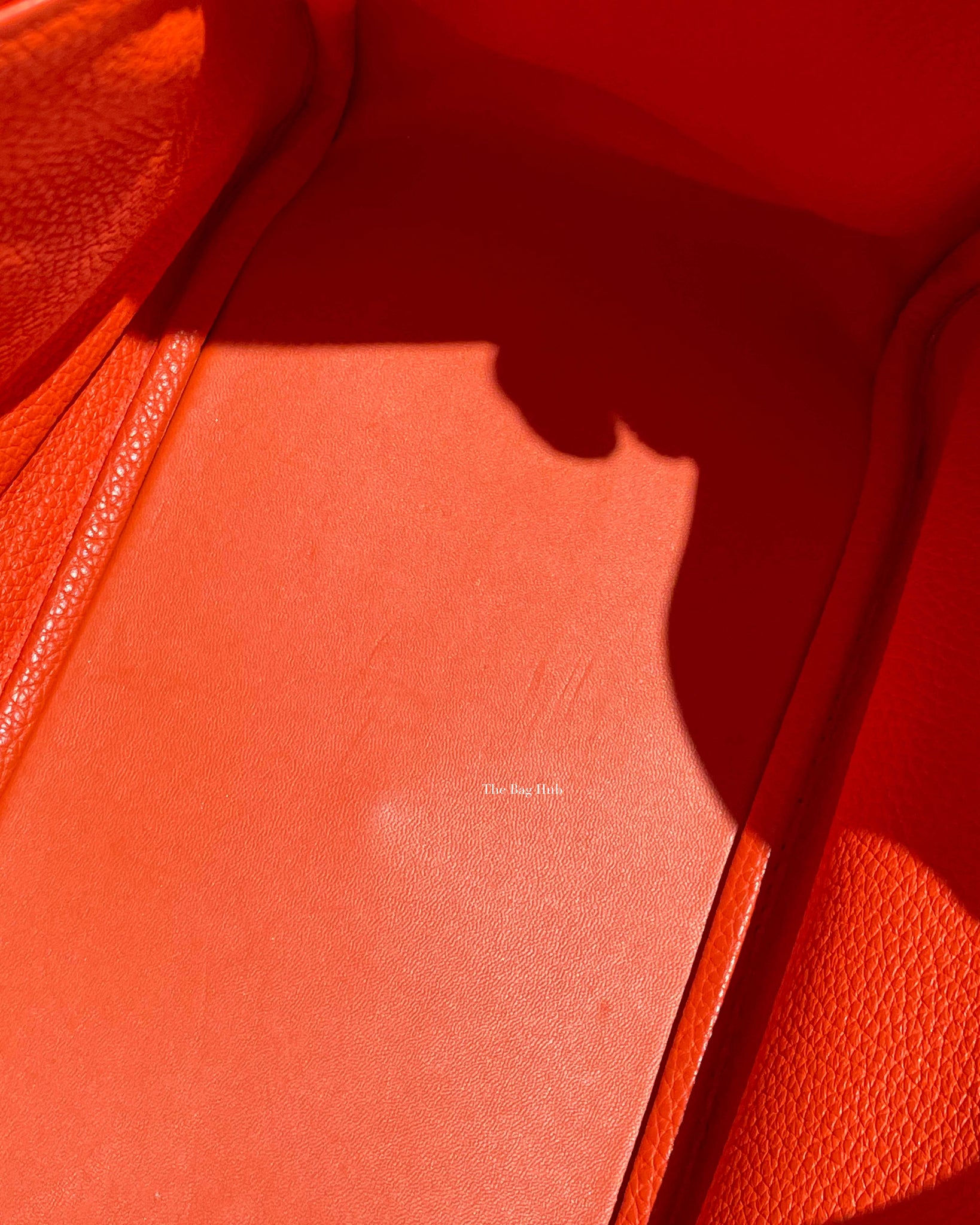 Hermes Orange Clemence Lindy 30 Bag SHW-17
