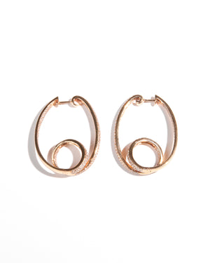 Loop Rose Gold and Diamond Hoop Earrings 18K HK Setting 3.3cm Diameter