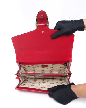 Gucci Red Web Dionysus Shoulder Flap Bag with Two-Toned Hardware-11