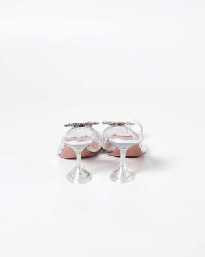 Amina Muaddi Transparent PVC Belgum Glass 70mm Slingback Size 37-7