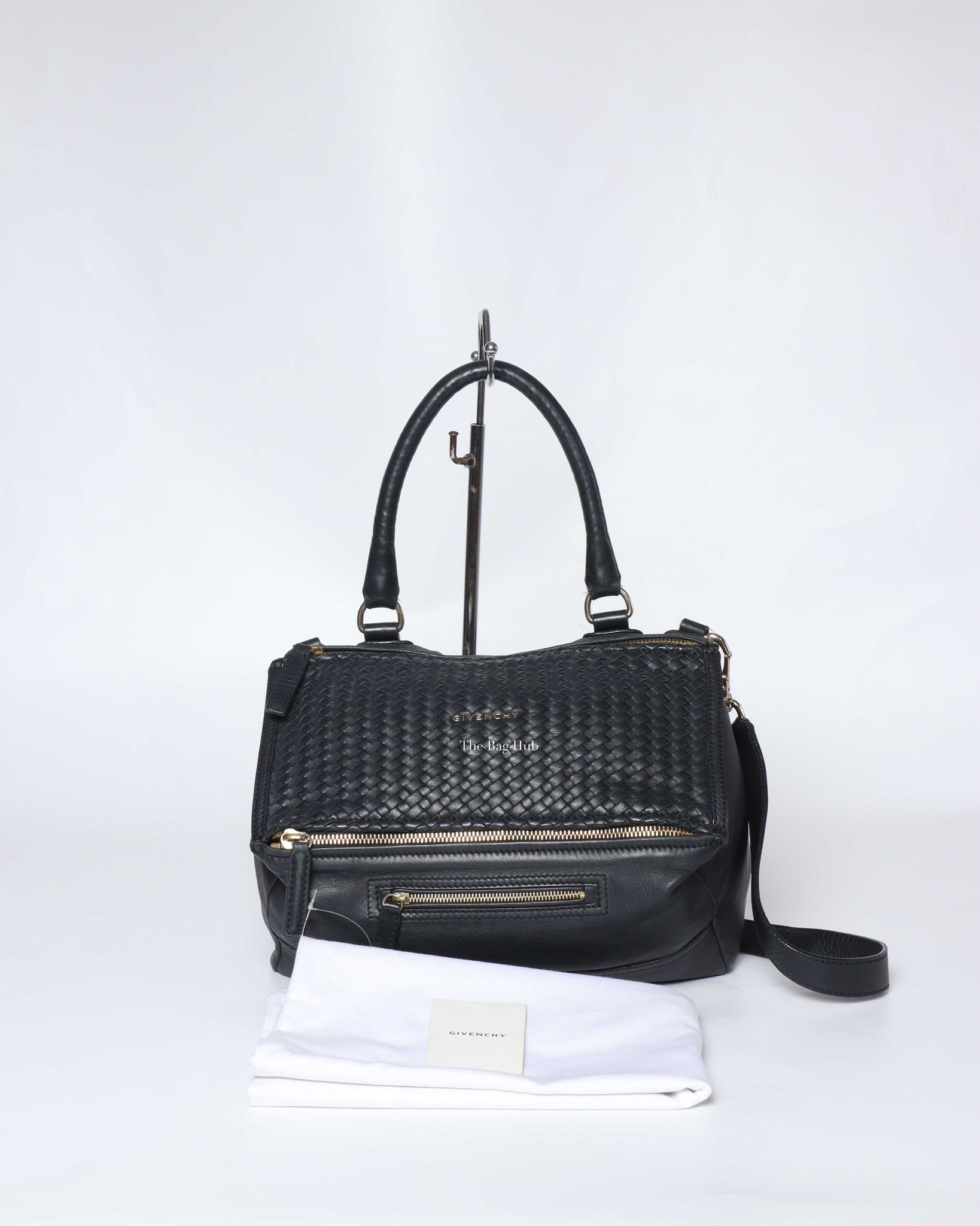 Givenchy Black Woven Medium Pandora GHW-13