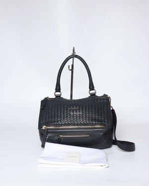 Givenchy Black Woven Medium Pandora GHW-13