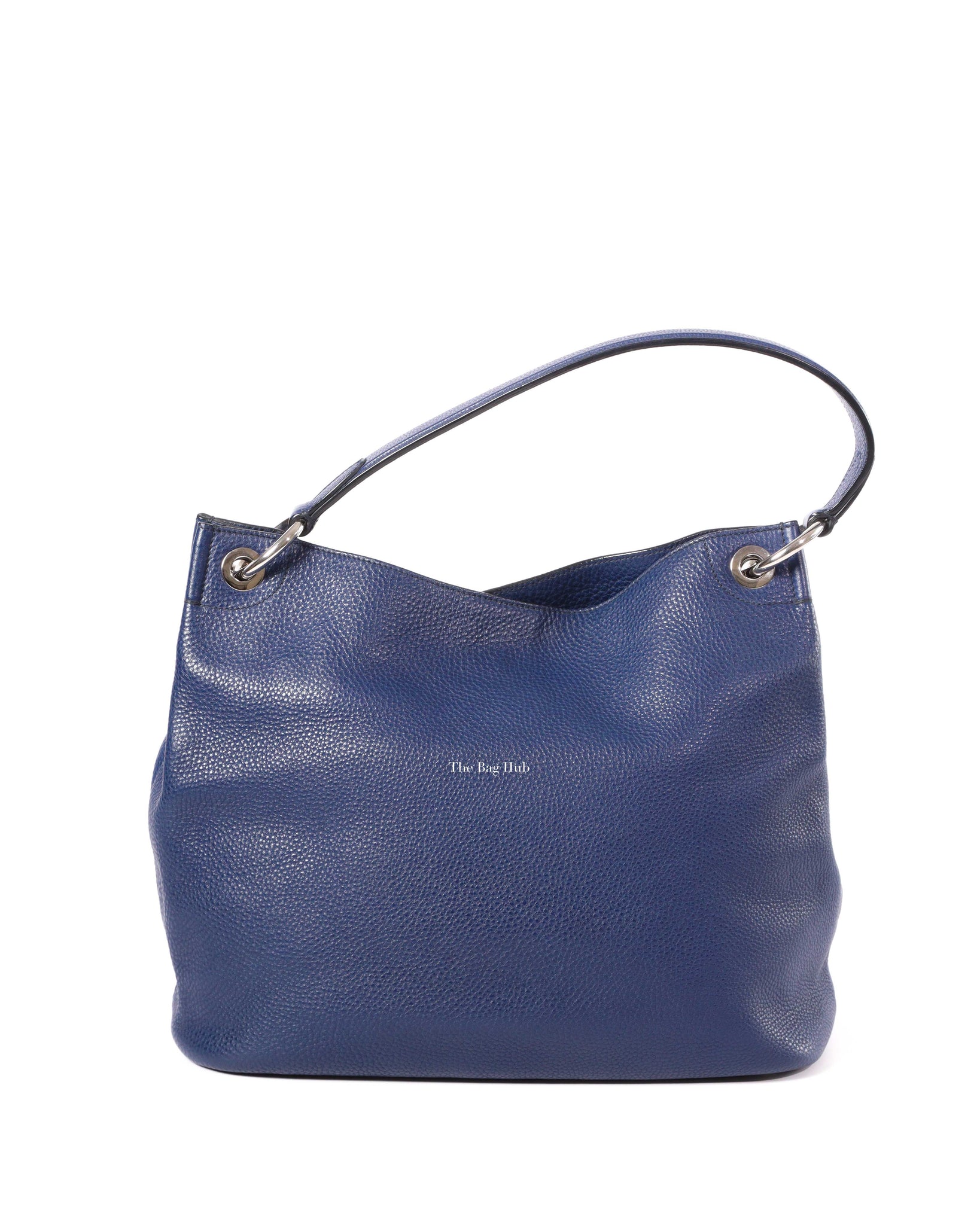 Prada Blue Rolled Vitello Daino Hobo Bag-3