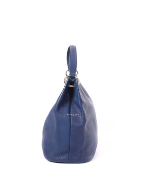 Prada Blue Rolled Vitello Daino Hobo Bag-4