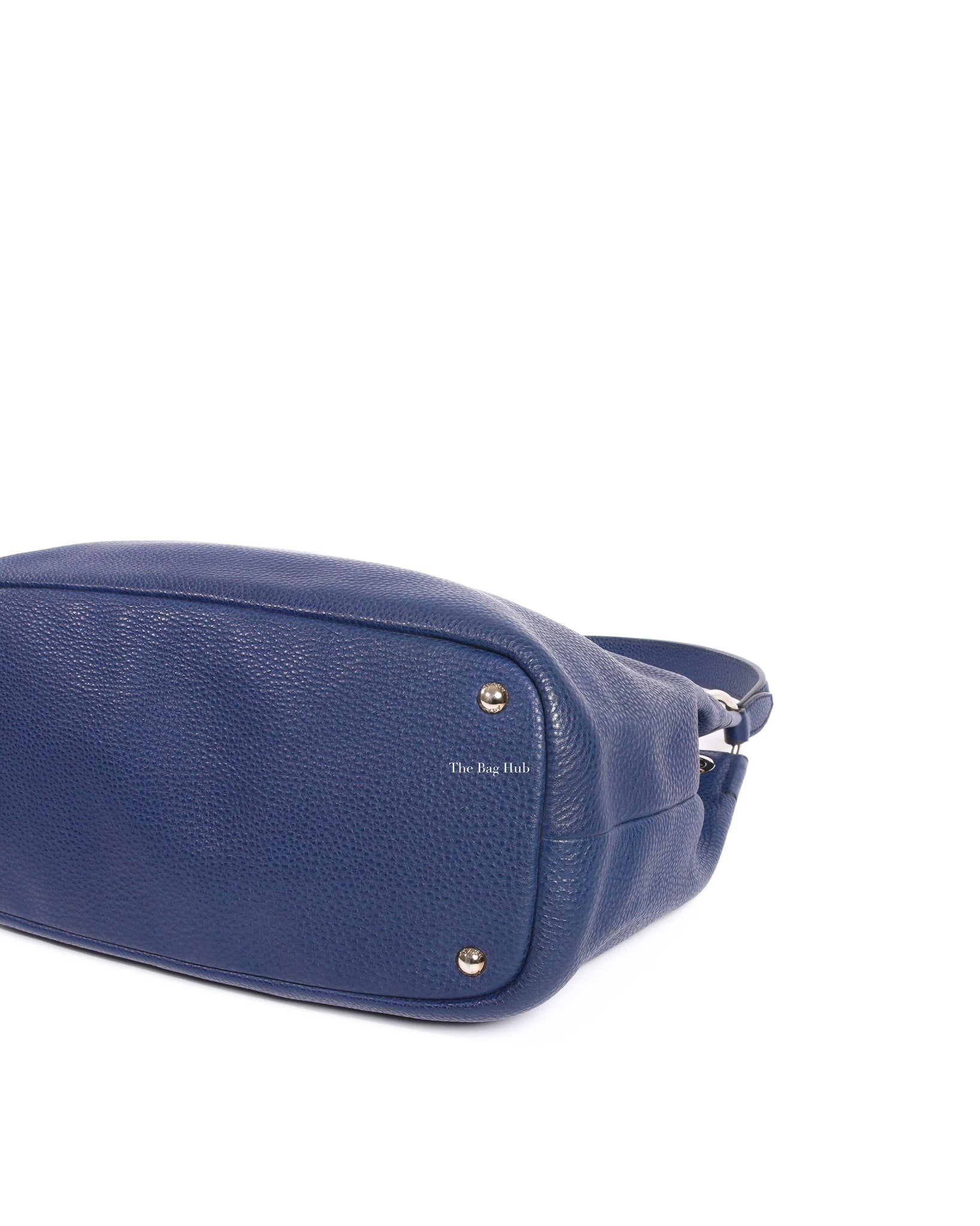 Prada Blue Rolled Vitello Daino Hobo Bag-8