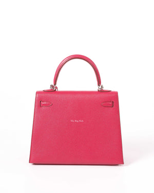 Hermes Framboise Chevre De Corromadel Kelly 25 Bag PHW