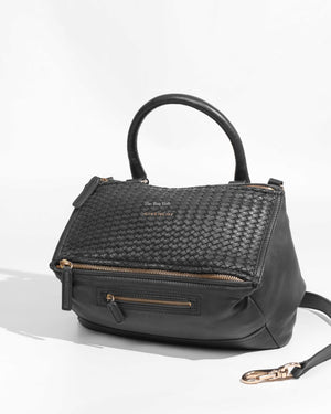 Givenchy Black Woven Medium Pandora GHW-1