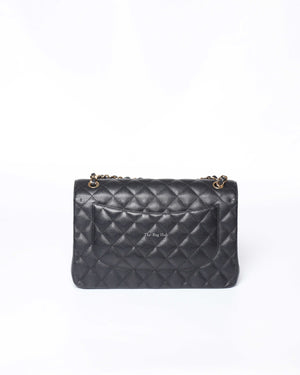 Chanel Black Quilted Caviar Leather Jumbo Classic Double Flap Bag