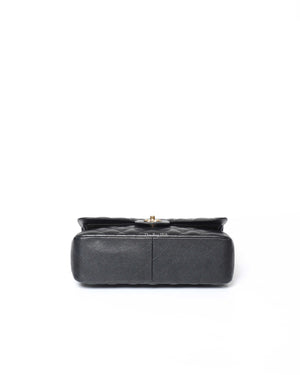 Chanel Black Quilted Caviar Leather Jumbo Classic Double Flap Bag