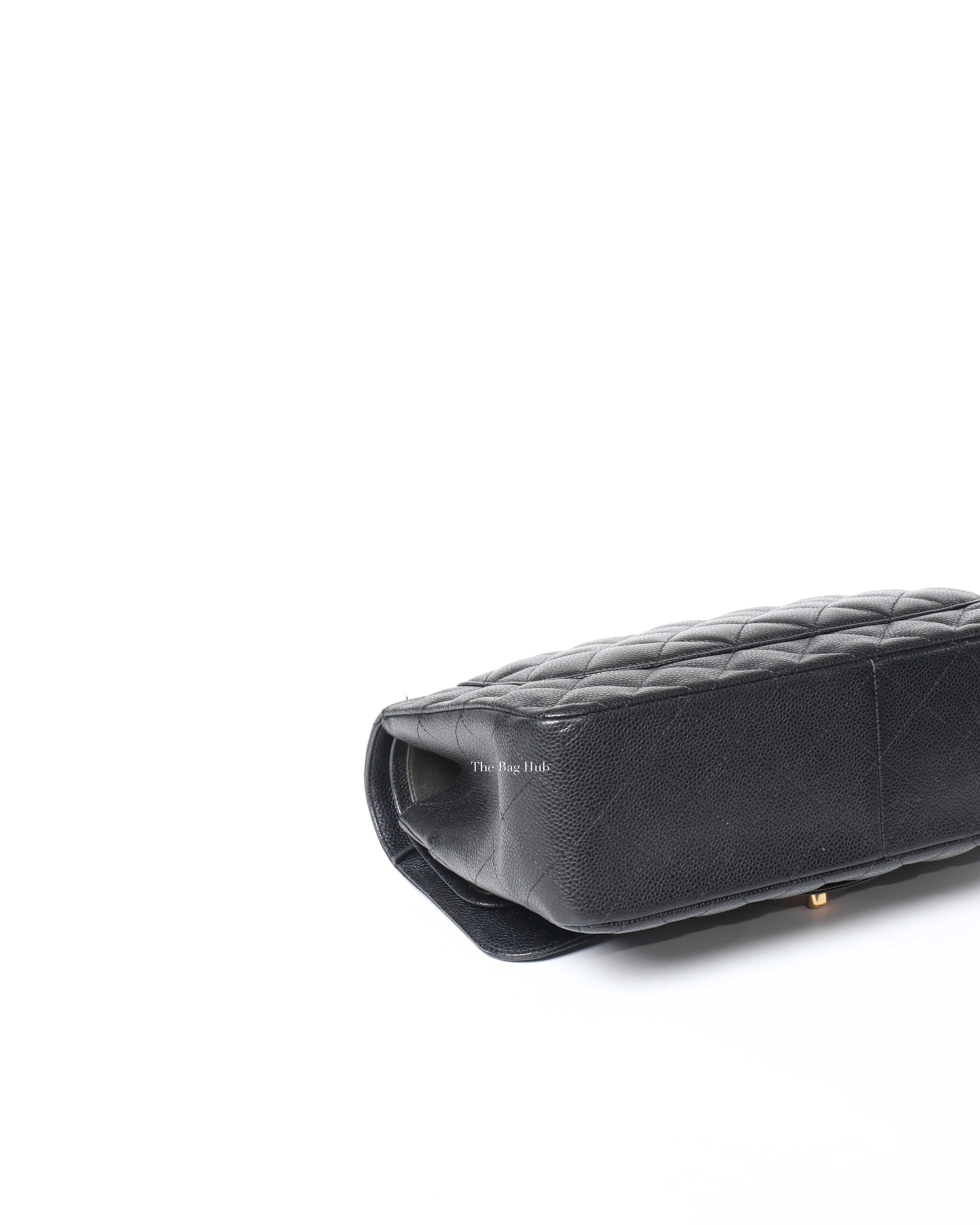 Chanel Black Quilted Caviar Leather Jumbo Classic Double Flap Bag