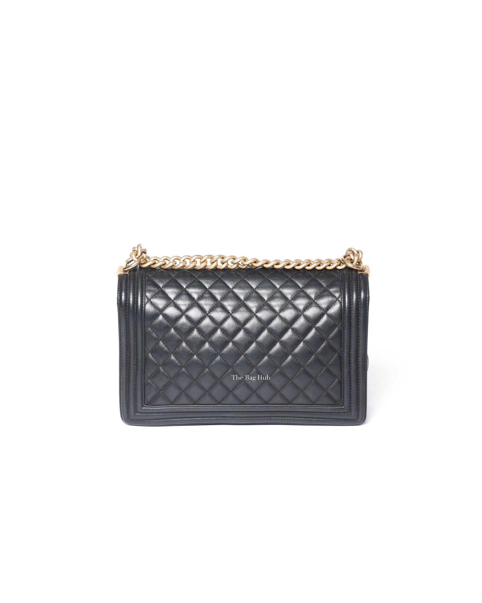 Chanel Black Caviar Quilted Large Le Boy Bag GHW
