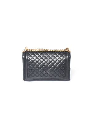 Chanel Black Caviar Quilted Large Le Boy Bag GHW