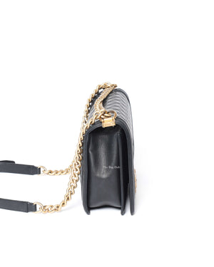 Chanel Black Caviar Quilted Large Le Boy Bag GHW