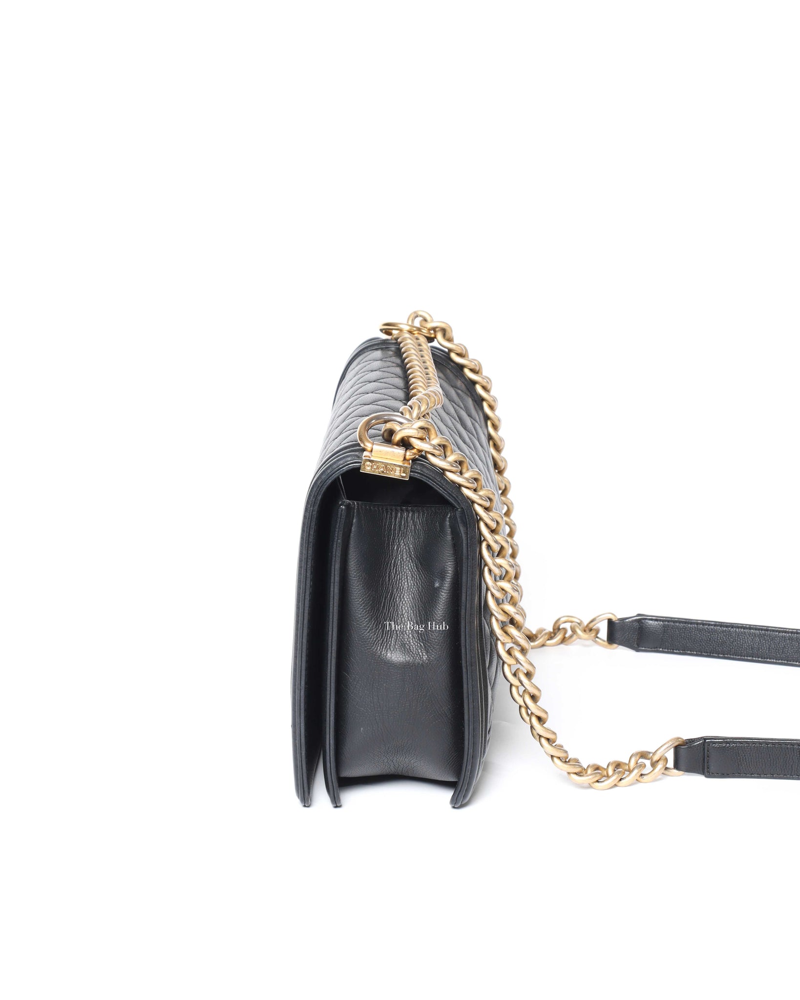 Chanel Black Caviar Quilted Large Le Boy Bag GHW