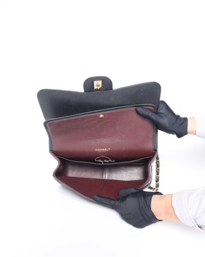 Chanel Black Quilted Caviar Leather Jumbo Classic Double Flap Bag