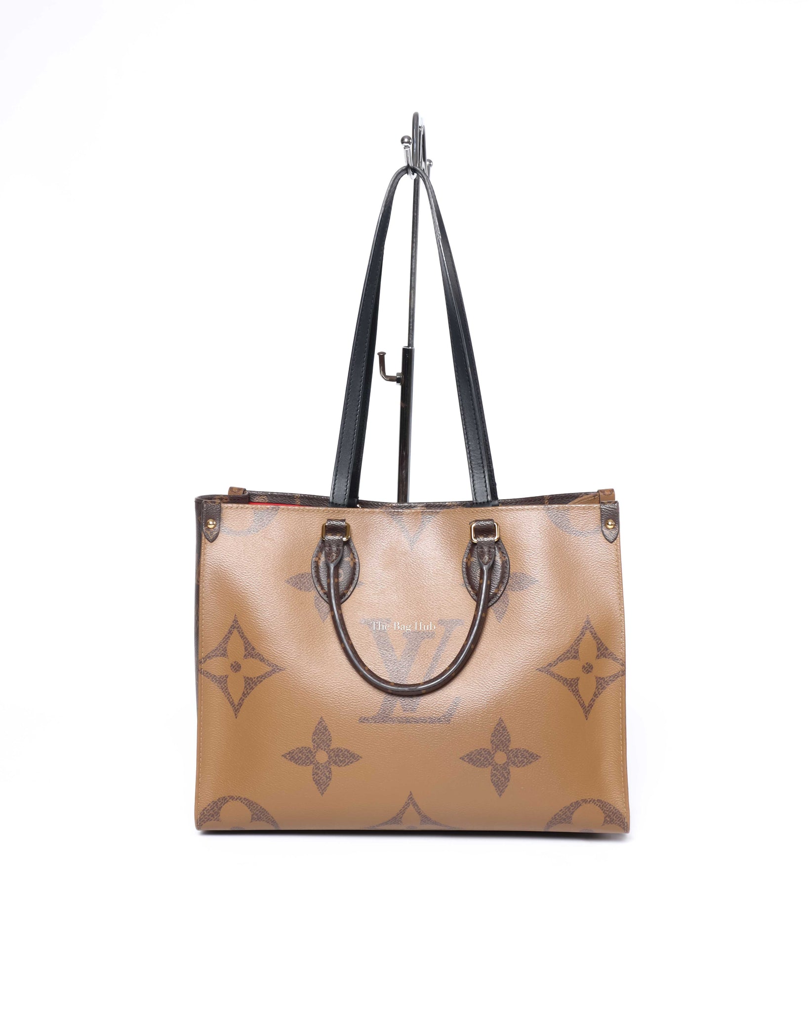 Monogram Reverse on The Go mm Book Tote Bag, Brown, One Size