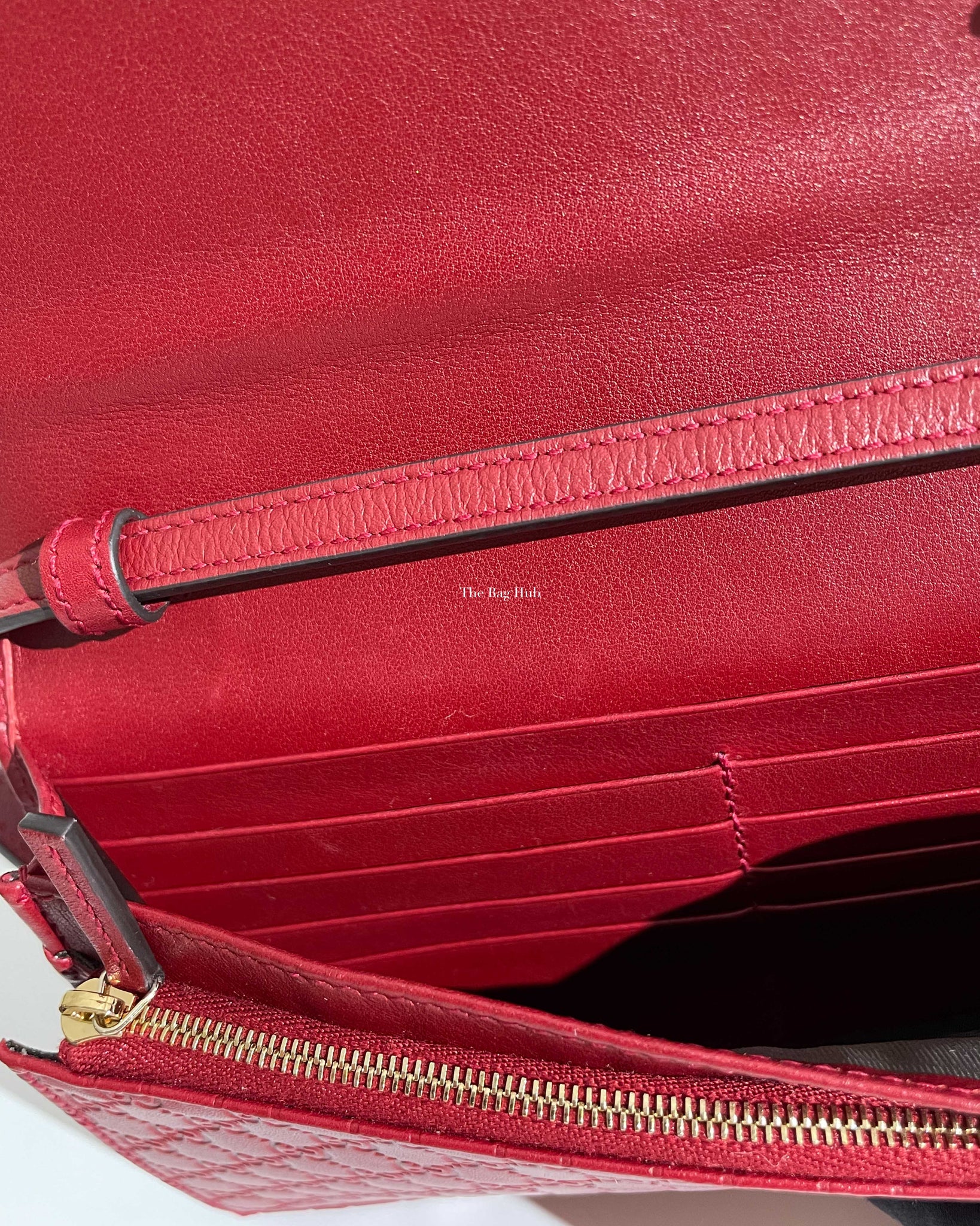 Gucci Red Microguccissima Wallet On Strap-14