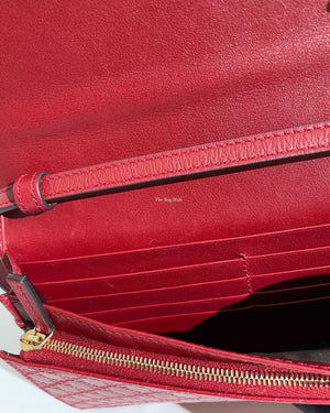 Gucci Red Microguccissima Wallet On Strap-14