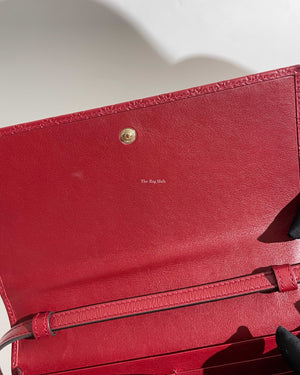 Gucci Red Microguccissima Wallet On Strap-15