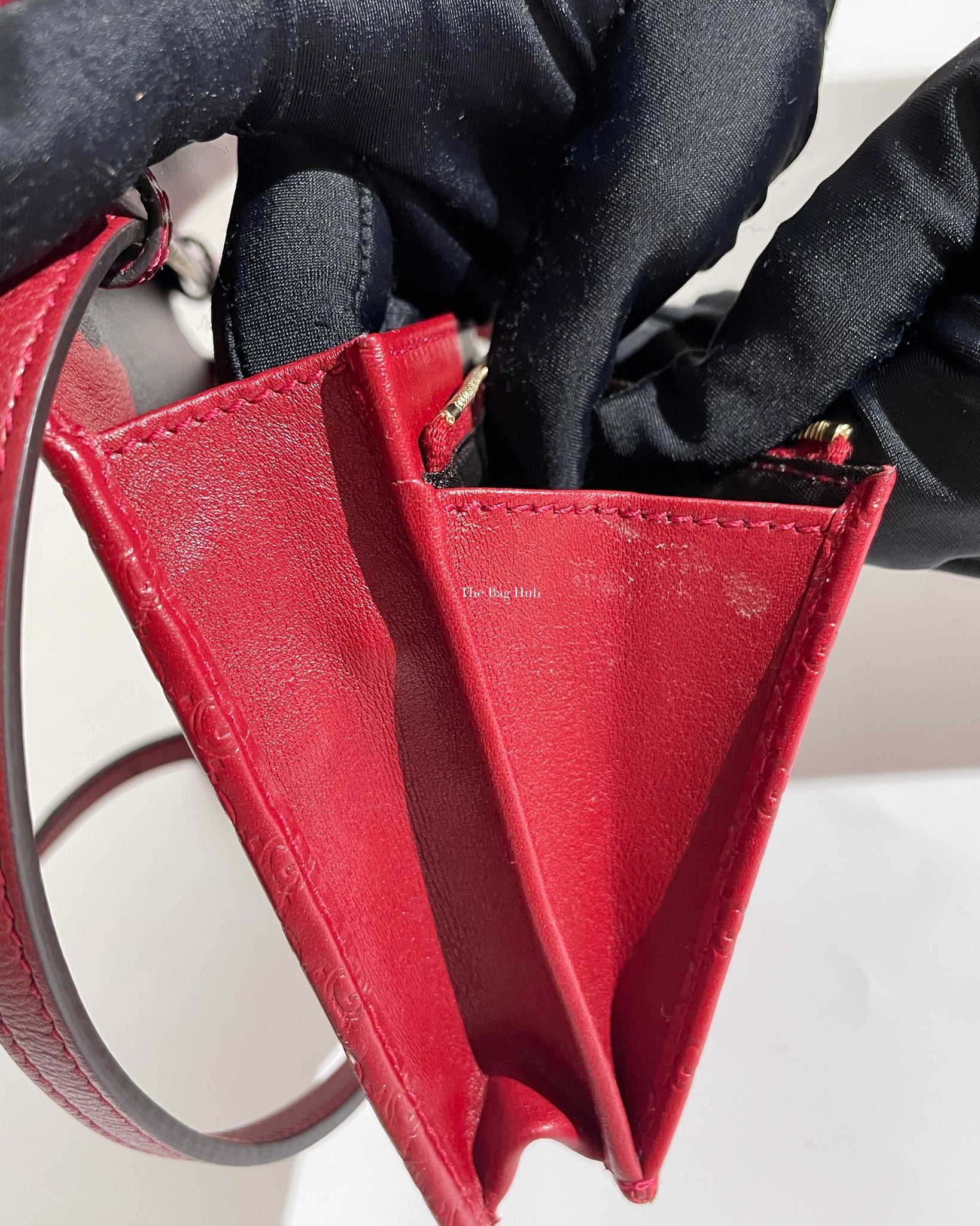Gucci Red Microguccissima Wallet On Strap-17