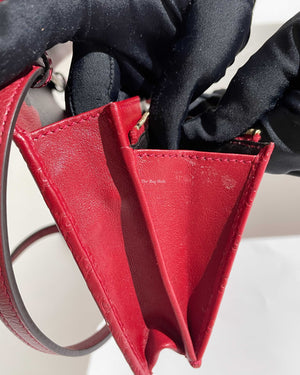 Gucci Red Microguccissima Wallet On Strap-17