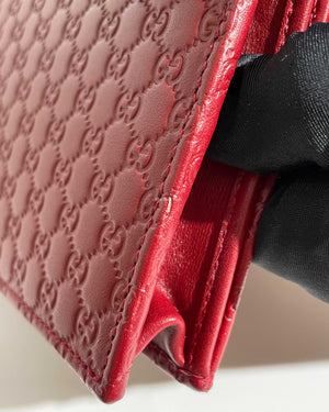 Gucci Red Microguccissima Wallet On Strap-19