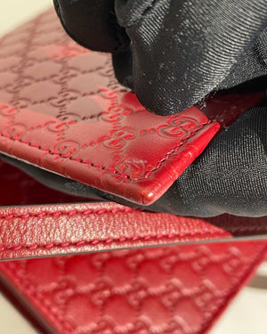 Gucci Red Microguccissima Wallet On Strap-20