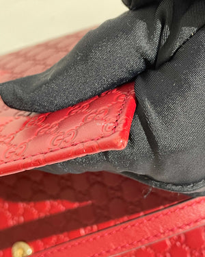 Gucci Red Microguccissima Wallet On Strap-21