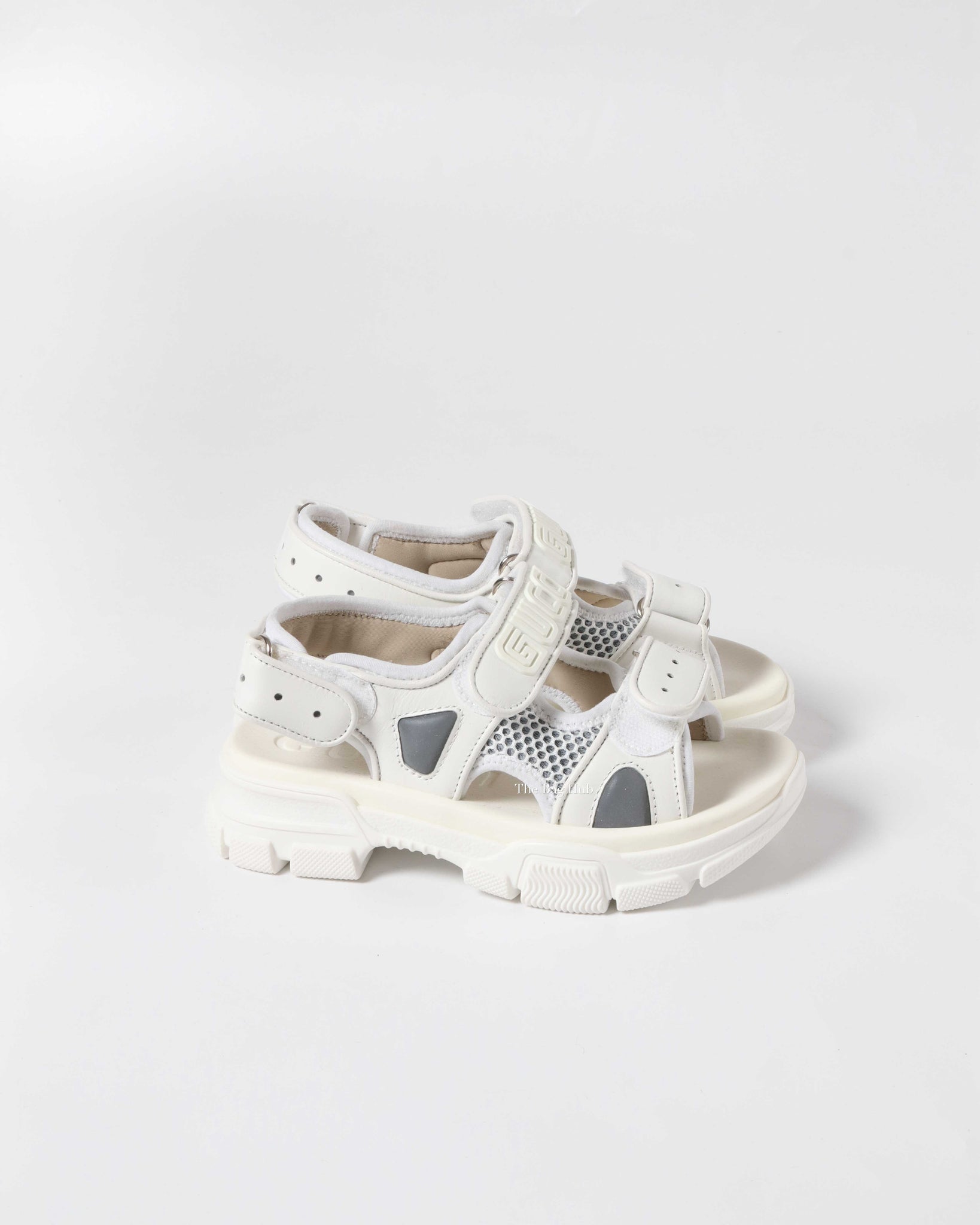Gucci White Leather and Mesh Kids Sandals Size 28