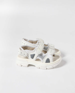 Gucci White Leather and Mesh Kids Sandals Size 28