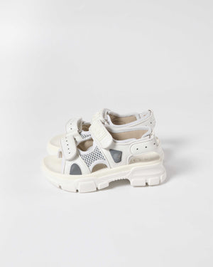 Gucci White Leather and Mesh Kids Sandals Size 28