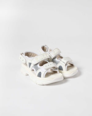 Gucci White Leather and Mesh Kids Sandals Size 28