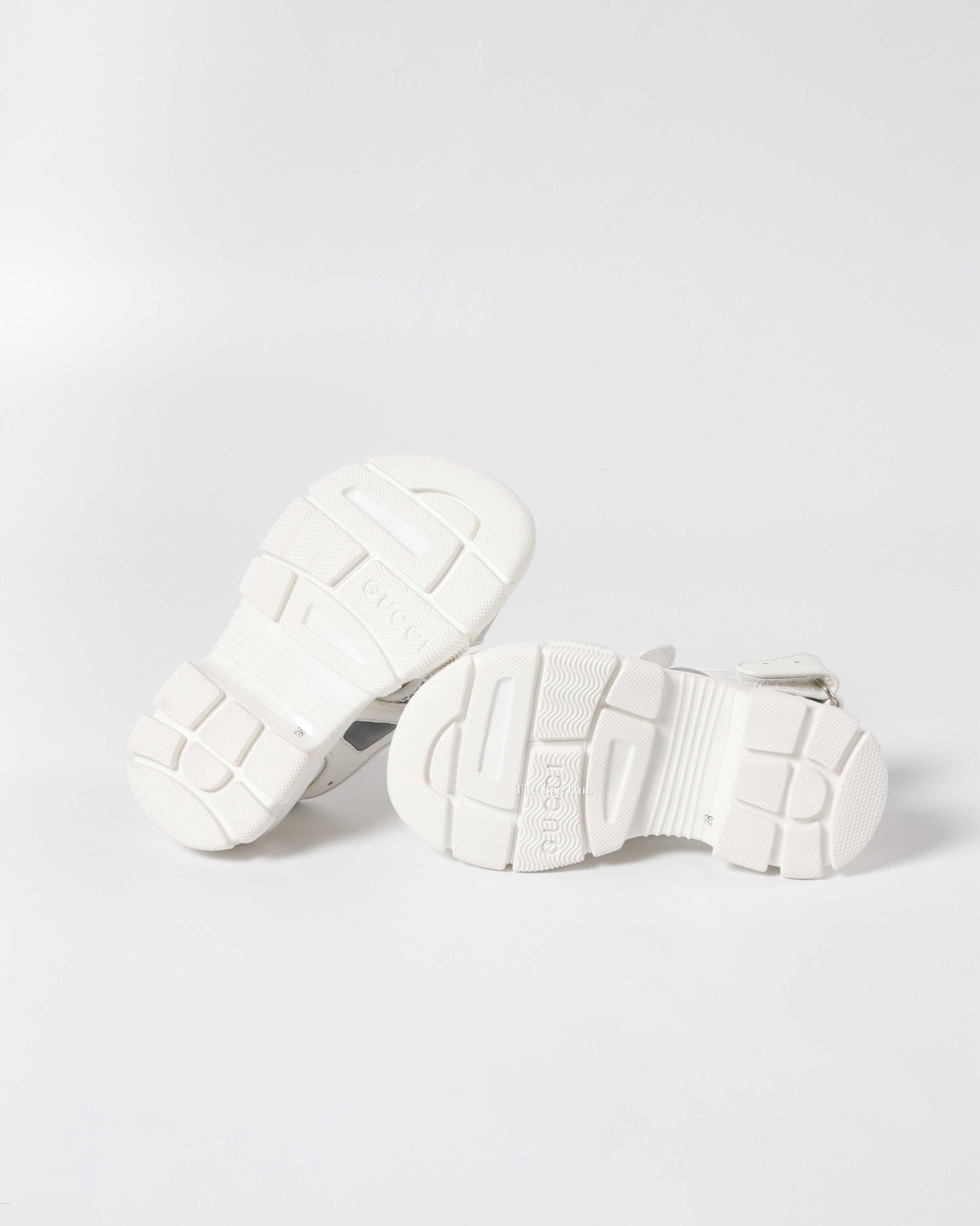 Gucci White Leather and Mesh Kids Sandals Size 28