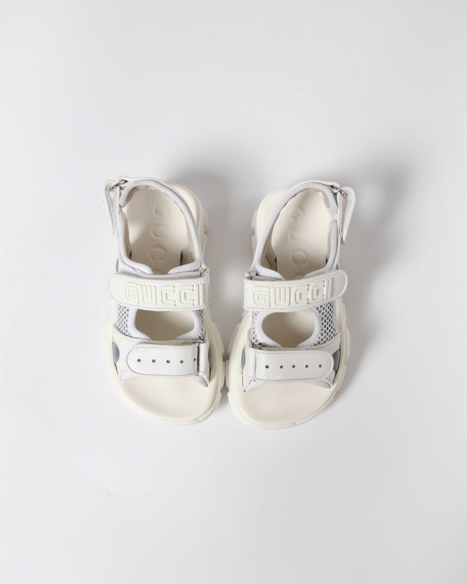 Gucci White Leather and Mesh Kids Sandals Size 28