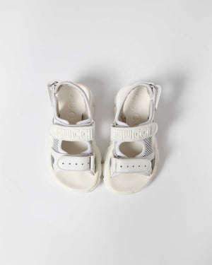 Gucci White Leather and Mesh Kids Sandals Size 28